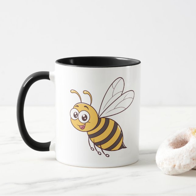 Cute Honungsbin som flyger Mugg (Med munk)