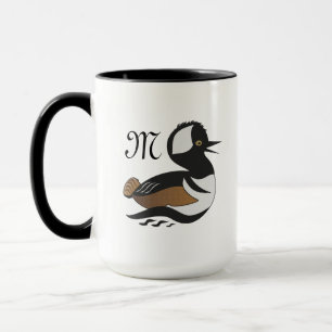 Cute Hooded Merganser Anka Swimming Mugg