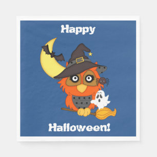Cute Hoot Uggla Halloween Pappersservett