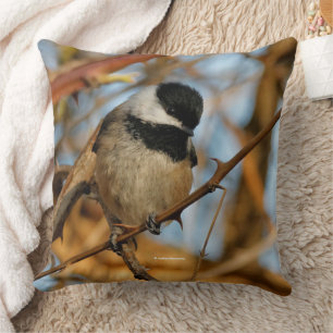 Cute Hopnice Black-Caps Chickadee Songbird Kudde