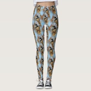 Cute Hopnice Black-Caps Chickadee Songbird Leggings