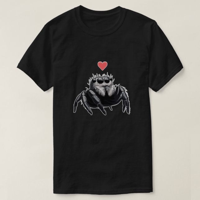 Cute-hoppande spindel från kärlek t shirt (Design framsida)