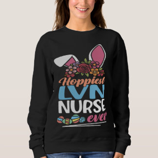 Cute Hoppiest LVN Nurse Ever Bunny Ear Red Plaid E T Shirt