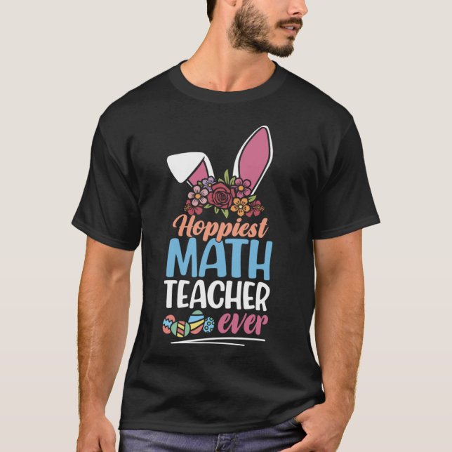 Cute Hoppiest Math Lacher Bunny Ear Red Plai T Shirt (Framsida)