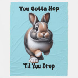 Cute Hopping Rabbit Fleecefilt