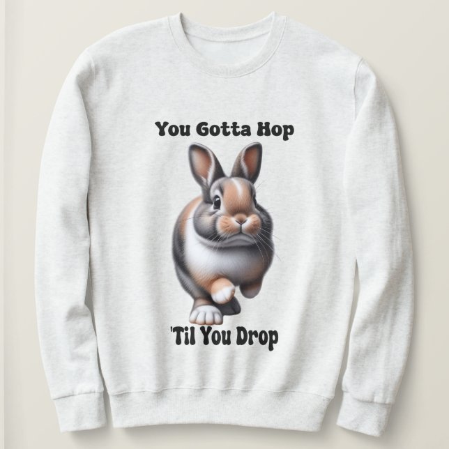 Cute Hopping Rabbit T Shirt (Design framsida)