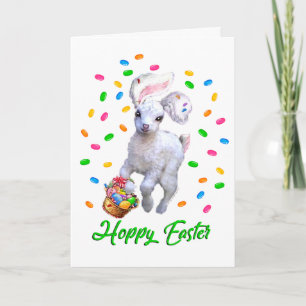 Cute Hoppy Påsk Goat Bunny Helgkort