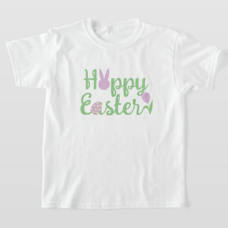 Cute "Hoppy" Påsk med Bunny, Egg och Tulip T Shirt