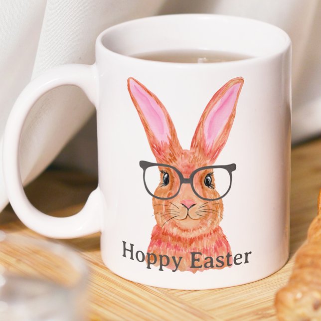 Cute Hoppy Påsk Rosa Påskhare Mugg (Cute Hoppy Easter Pink Easter Bunny Mug
)