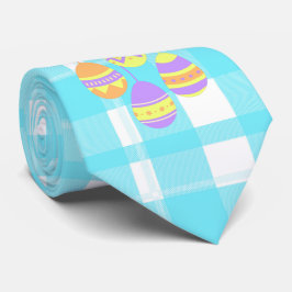 Cute Hoppy Påskägg Blue Flella Mönster Slips