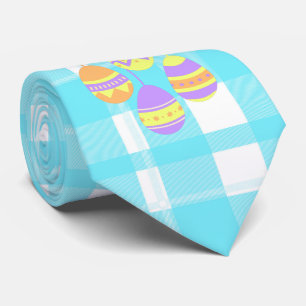 Cute Hoppy Påskägg Blue Flella Mönster Slips