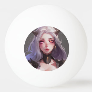 Cute Horned Warrior Anime Girl Pingisboll