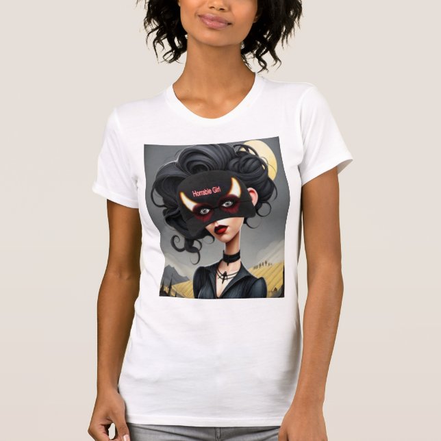 Cute Horrible girl  T Shirt (Framsida)