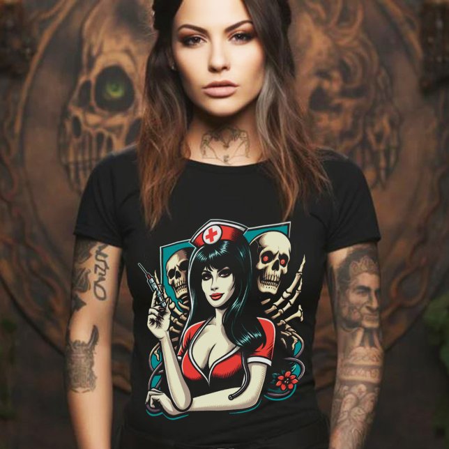Cute Horror Nurse T Shirt (Skapare uppladdad)