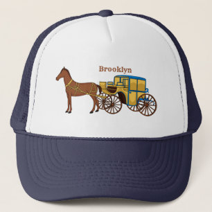 Cute horse and royal carriage illustration keps