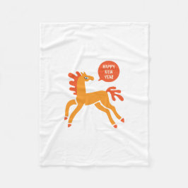 Cute Horse Chinese new year Fleecefilt