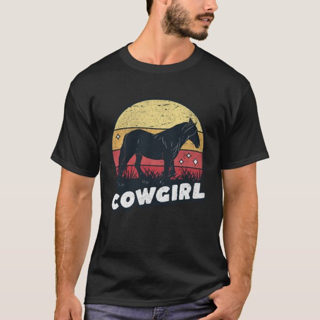 Cute Horse Cowgirl Western Horse Rider Trail Barre T Shirt (Framsida)