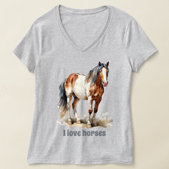 Cute horse djur älskare t shirt (Laydown)