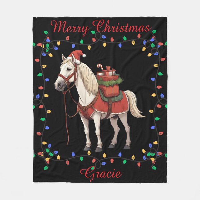 Cute Horse Fleece Blanket (Framsidan)
