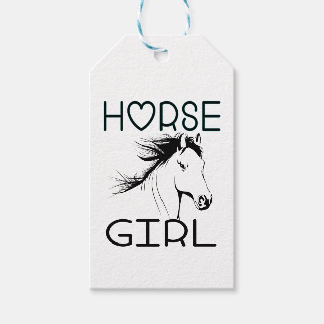 Cute Horse Girl Equestrian Horses Kärlek Cowgirl Presentetikett (Framsidan)