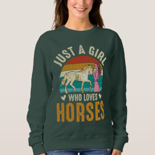 Cute Horse Girl Retro Sunset Horses Älskare T Shirt