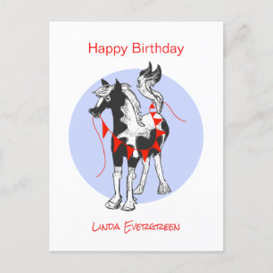 Cute Horse Grattis på födelsedagen Helg Vykort