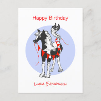 Cute Horse Grattis på födelsedagen Helg Vykort