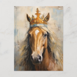 Cute Horse i Krona Vykort