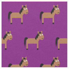 Cute Horse Kid Baby Nursery Lila Tyg