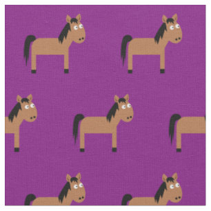 Cute Horse Kid Baby Nursery Lila Tyg