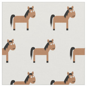 Cute Horse Kid Baby Nursery White Tyg