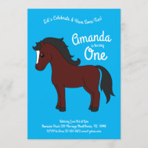 Cute Horse Kids 1:a födelsedag Party Blue