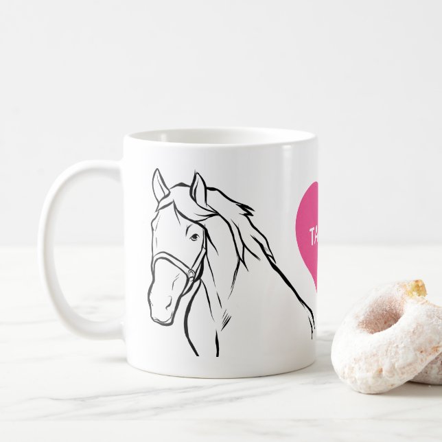 Cute Horse Lover Equestrian Land Cowgirl Farm Kaffemugg (Med munk)