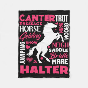 Cute Horse Lover Girl Funny Horse Fleecefilt