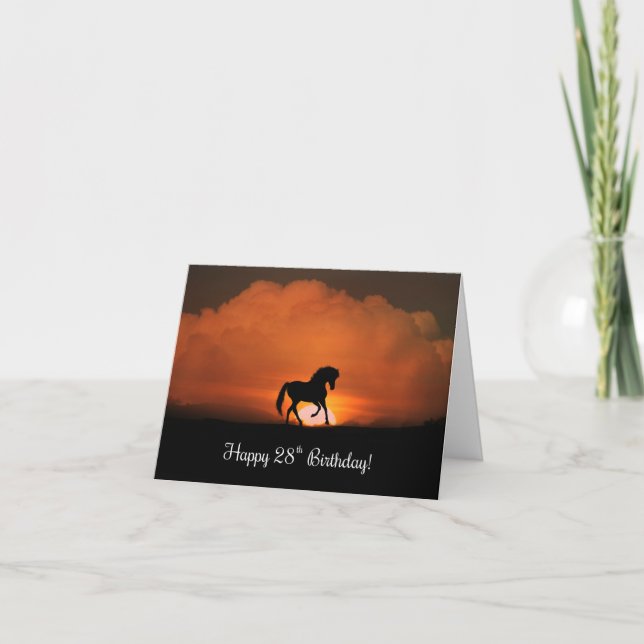 Cute Horse Lycklig, 28:e födelsedag, Toppen Kort (Framsida)