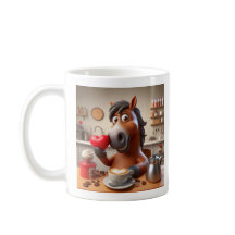 Cute horse mugg med kaffe och hjärta