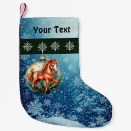 Cute Horse och prydnadsföremål Liten Julstrumpa