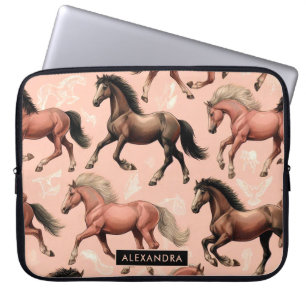 Cute Horse Rosa Seamless Laptop Fodral
