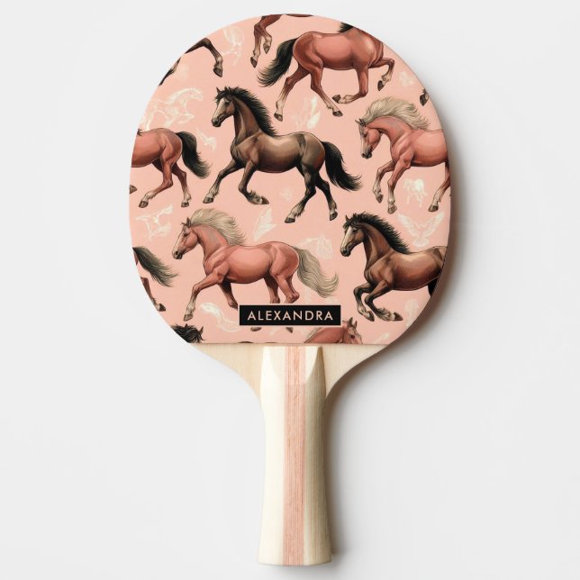 Cute Horse Rosa Seamless Pingisracket (Framsidan)