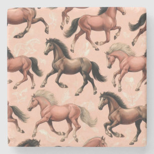 Cute Horse Rosa Seamless Stenunderlägg