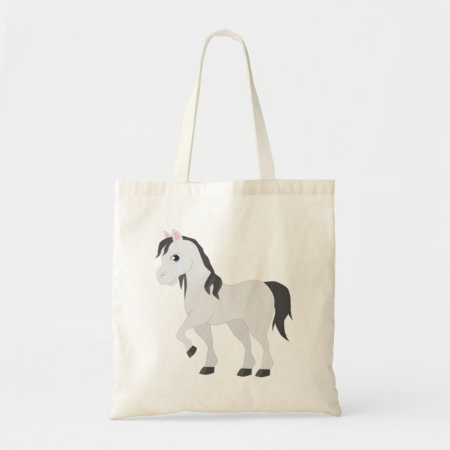 Cute Horse Tote Bag Tygkasse (Framsidan)