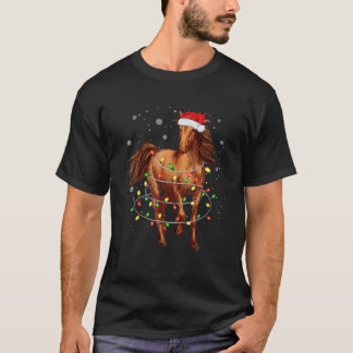 Cute Horse Träd jul Ljus Funny Julafton Pajama T Shirt