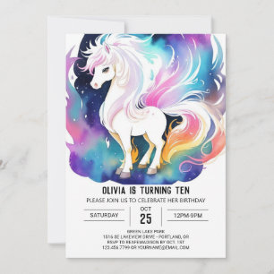 Cute Horse Wonderland Birthday Inbjudningar