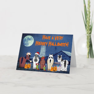 Cute Horses in Costumes Horsey Halloween Horse Kort