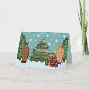 Cute Horses, Julgran och Gifts Helgdag Helgkort