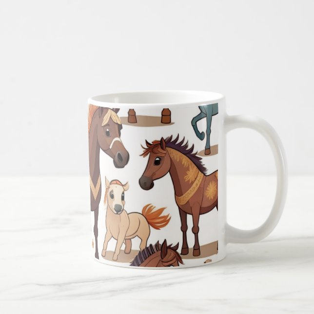 Cute Horses Kaffemugg (Höger)