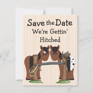 Cute Horses We're Getting Hitched Wedding Save The Spara Datumet