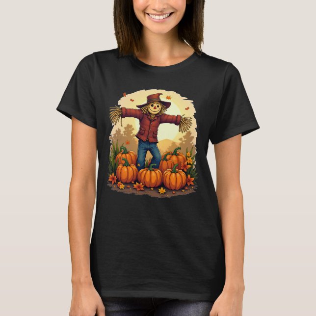 Cute Höst färger Halloween Thanksgiving Tee (Framsida)
