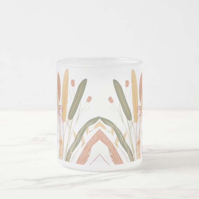 Cute Höst löv Mönster Frostad Glasmugg (Center)