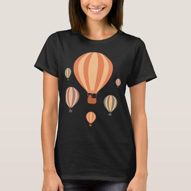 Cute Hot Air Balloons Balloon Sky T Shirt (Framsida)